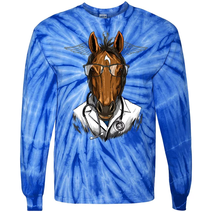 Doctor Horse Surgeon Physician Dr Md Cow Horse Lover Gift Tie-Dye Long Sleeve Shirt