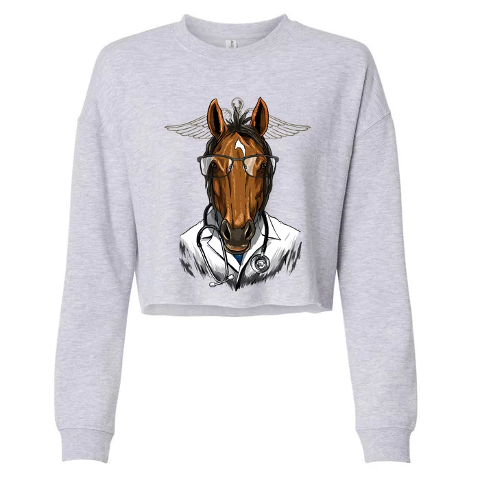 Doctor Horse Surgeon Physician Dr Md Cow Horse Lover Gift Cropped Pullover Crew