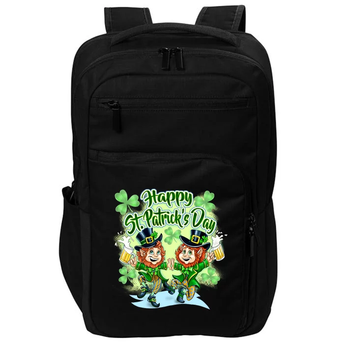 Dancing Happy St. Patrick's Day Leprechauns Impact Tech Backpack