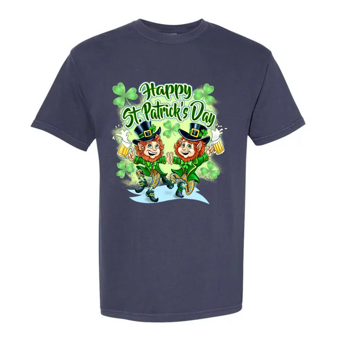 Dancing Happy St. Patrick's Day Leprechauns Garment-Dyed Heavyweight T-Shirt