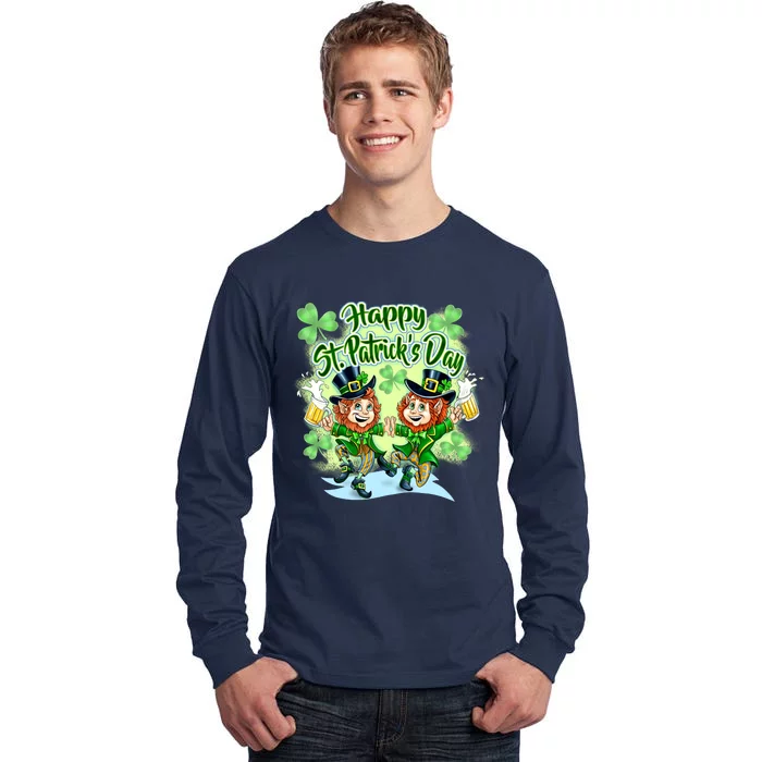 Dancing Happy St. Patrick's Day Leprechauns Tall Long Sleeve T-Shirt