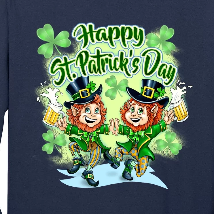 Dancing Happy St. Patrick's Day Leprechauns Tall Long Sleeve T-Shirt