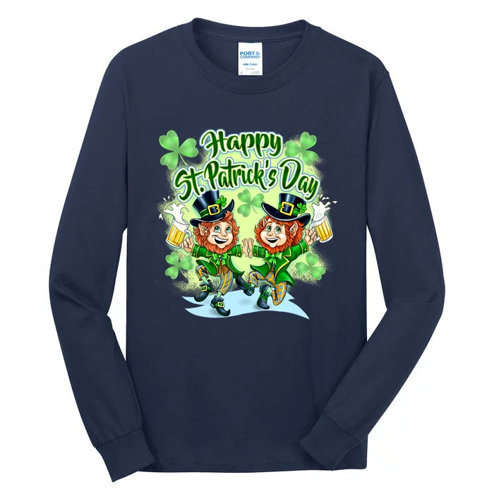 Dancing Happy St. Patrick's Day Leprechauns Tall Long Sleeve T-Shirt