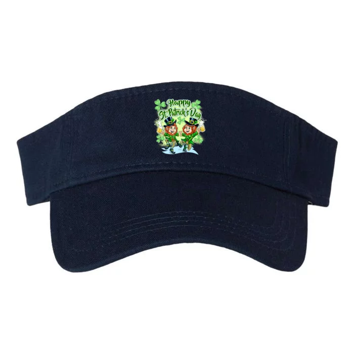 Dancing Happy St. Patrick's Day Leprechauns Valucap Bio-Washed Visor