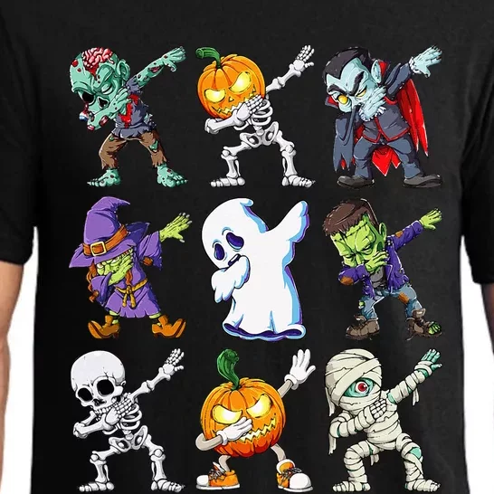 Dabbing Halloween Skeleton Zombie Scary Pumpkin Mummy Pajama Set