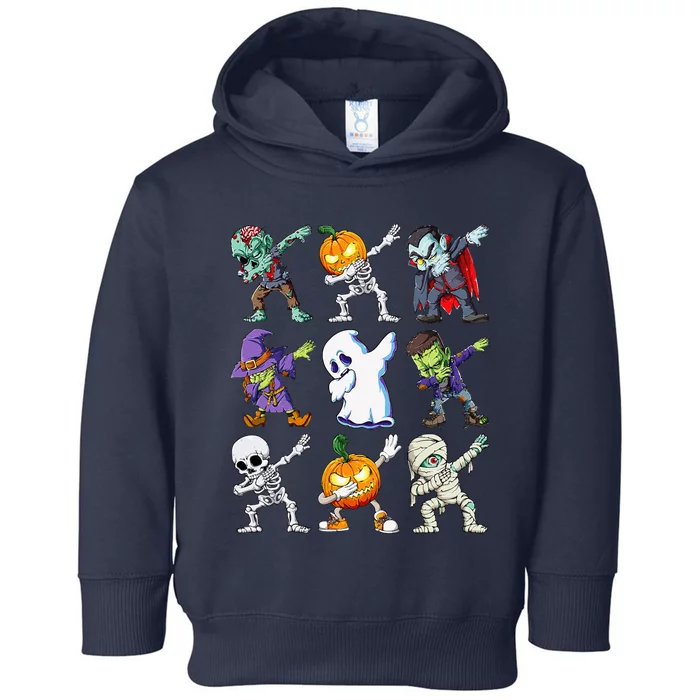 Dabbing Halloween Skeleton Zombie Scary Pumpkin Mummy Toddler Hoodie