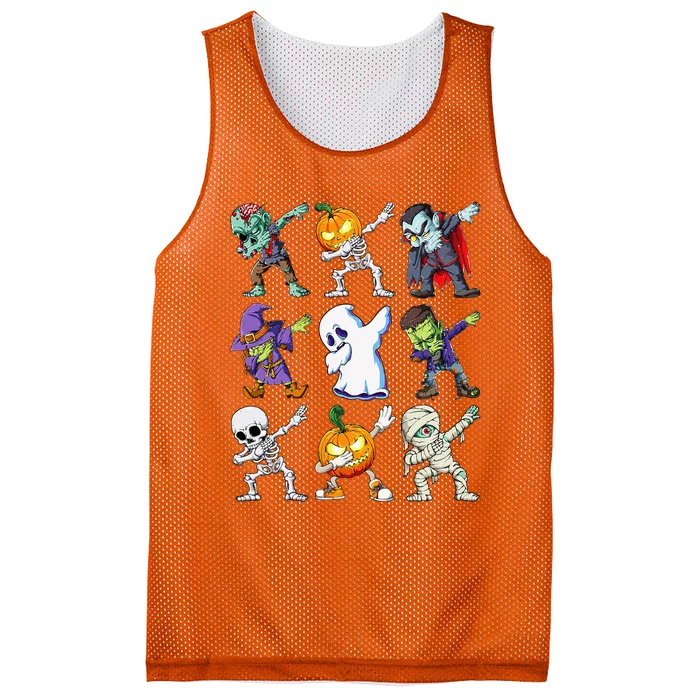 Dabbing Halloween Skeleton Zombie Scary Pumpkin Mummy Mesh Reversible Basketball Jersey Tank