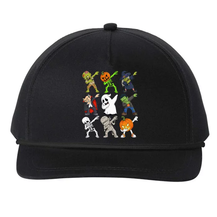 Dabbing Halloween Skeleton Zombie Scary Pumpkin Vampire Snapback Five-Panel Rope Hat