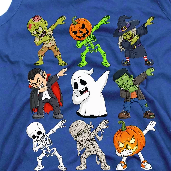 Dabbing Halloween Skeleton Zombie Scary Pumpkin Vampire Tank Top