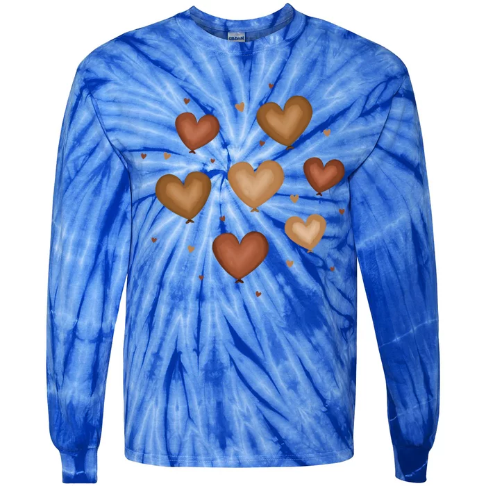 Diversity Heart Skin Tones Black Pride Melanin Kindness Cute Gift Tie-Dye Long Sleeve Shirt