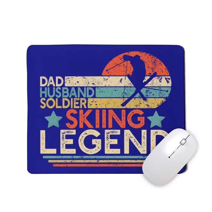 Dad Husband Soldier Skiing Legend Military Ski Lover And Skier Gift Mousepad