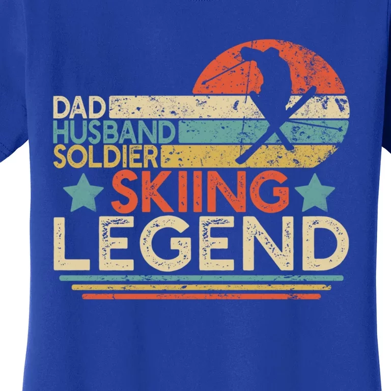 Dad Husband Soldier Skiing Legend Military Ski Lover And Skier Gift Women's T-Shirt