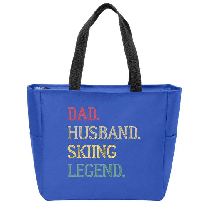 Dad Husband Skiing Legend Vintage Skiing Dad Gift Zip Tote Bag