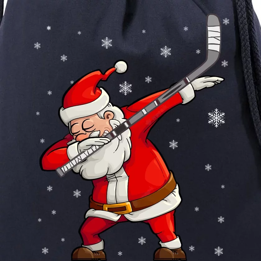 Dabbing Hockey Santa Claus Christmas Gift Drawstring Bag