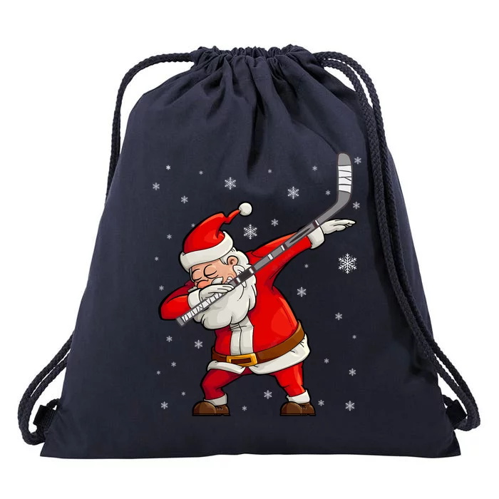 Dabbing Hockey Santa Claus Christmas Gift Drawstring Bag