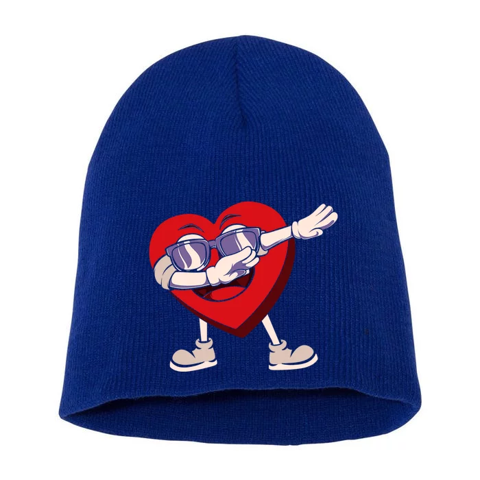 Dabbing Heart Sunglasses Funny Valentines Day Gift Short Acrylic Beanie