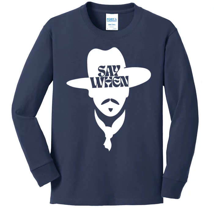 Doc Holliday Say When Kids Long Sleeve Shirt