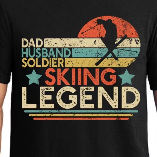 Dad Husband Soldier Skiing Legend Military Ski Lover And Skier Gift Pajama Set