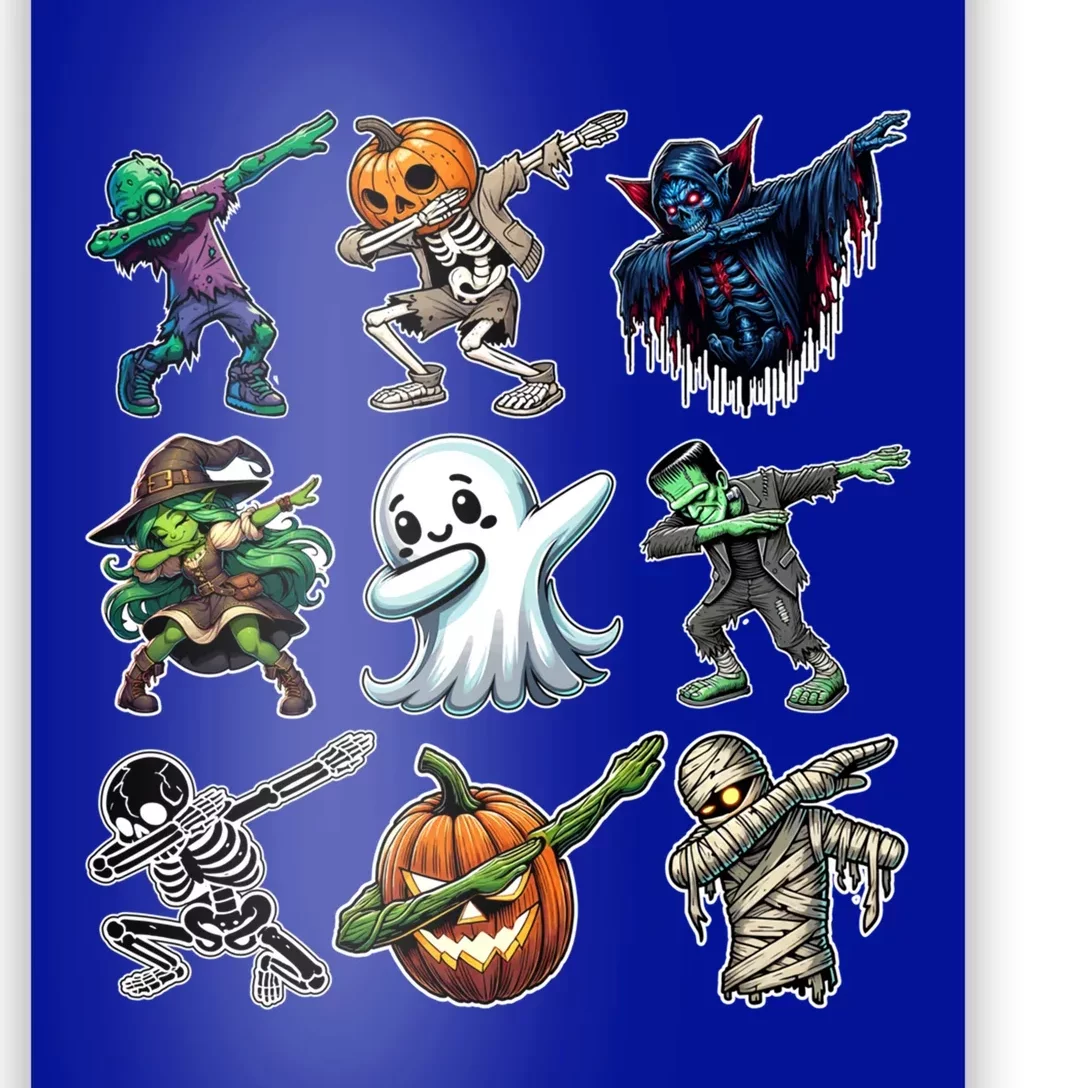 Dabbing Halloween Skeleton Zombie Scary Pumpkin Vampire Gift Poster