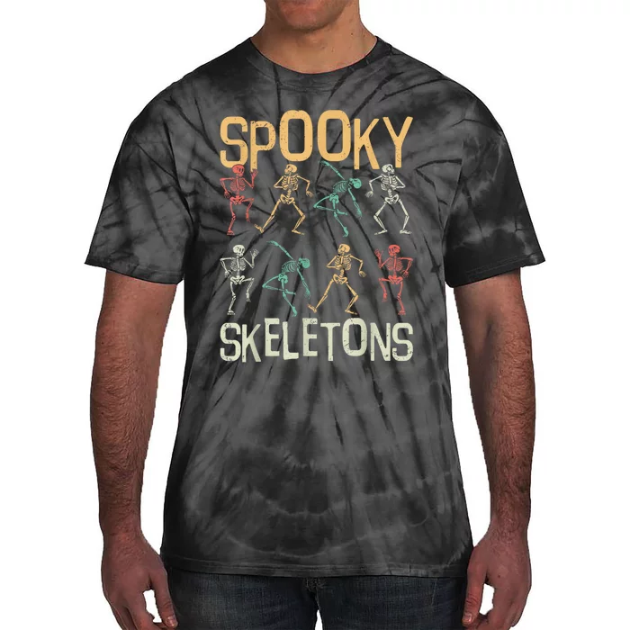 Dabbing Halloween Skeleton Zombie Scary Pumpkin Spooky Dance Tie-Dye T-Shirt