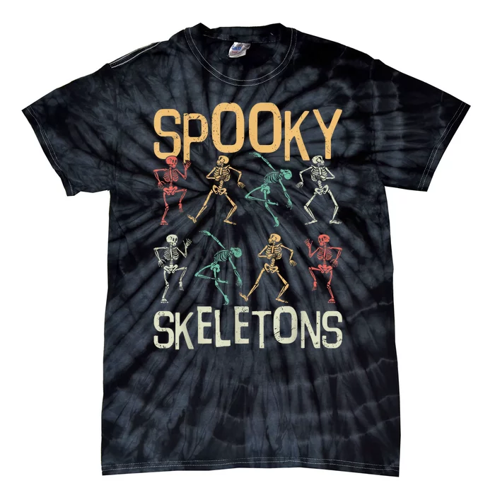 Dabbing Halloween Skeleton Zombie Scary Pumpkin Spooky Dance Tie-Dye T-Shirt