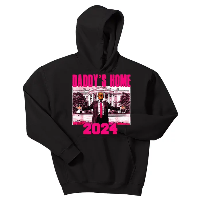 DaddyS Home Trump Pink 2024 Take America Back 2024 Kids Hoodie