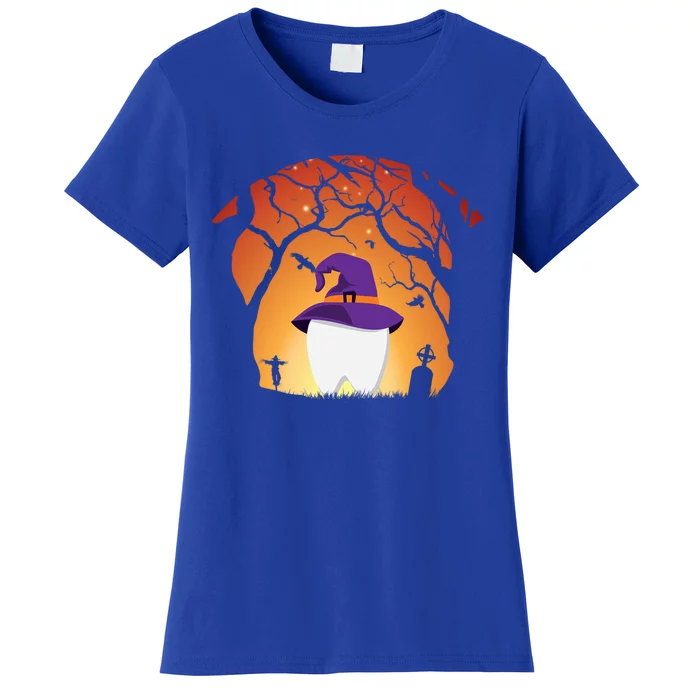 Dental Halloween Tooth Witch Scarecrow Tombstone Gift Women's T-Shirt