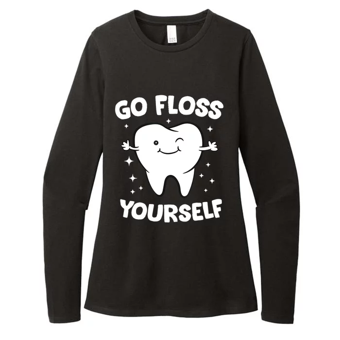 Dentist Hygienist Teeth Assistant Go Floss Yourself Tooth Gift Womens CVC Long Sleeve Shirt