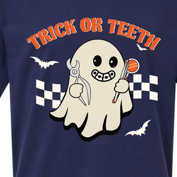 Dentist Halloween Trick Or Teeth Dental Assistant Hygienist Gift Sueded Cloud Jersey T-Shirt