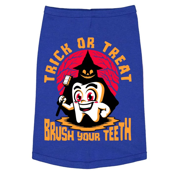 Dentist Halloween Trick Or Treat Brush Your Teeth Dental Gift Doggie Tank