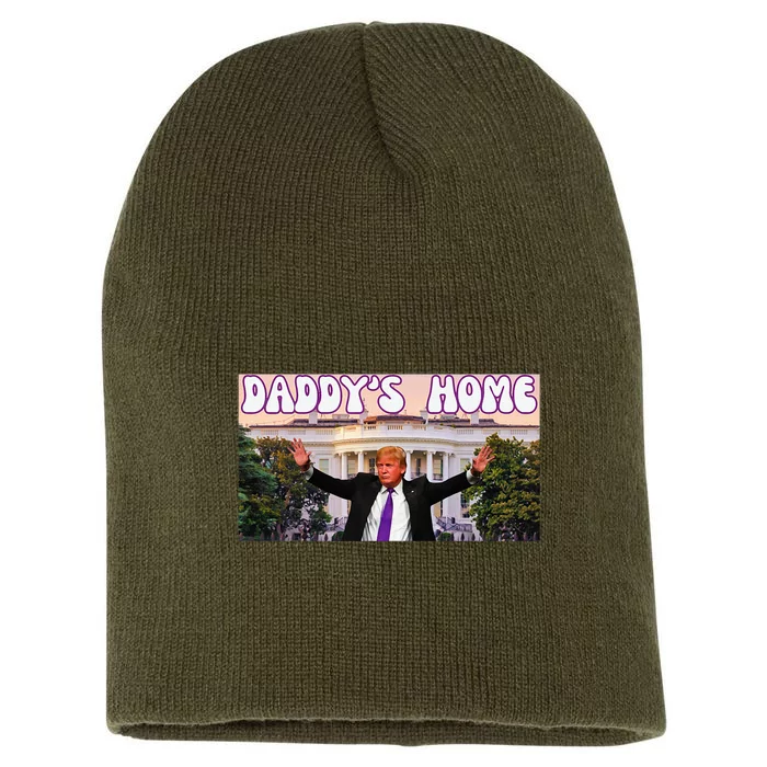 DaddyS Home Trump 2024 Stand With Trump Short Acrylic Beanie