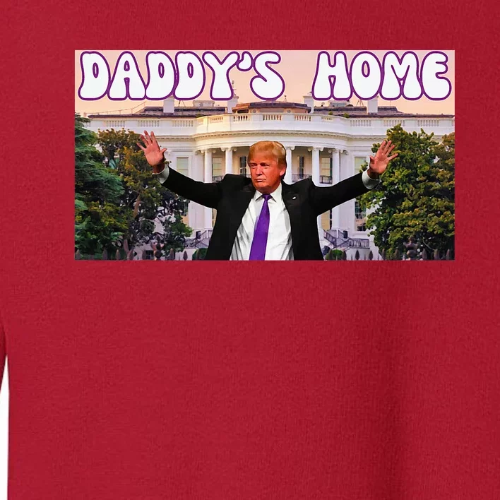 DaddyS Home Trump 2024 Stand With Trump Toddler Sweatshirt