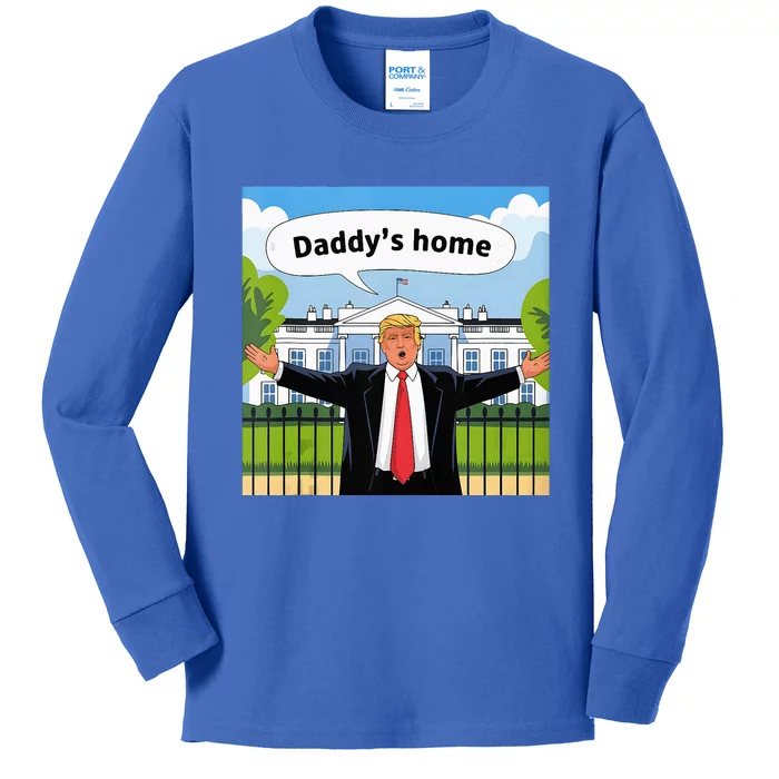 Daddys Home Trump 2024 Take America Back 2024 Kids Long Sleeve Shirt