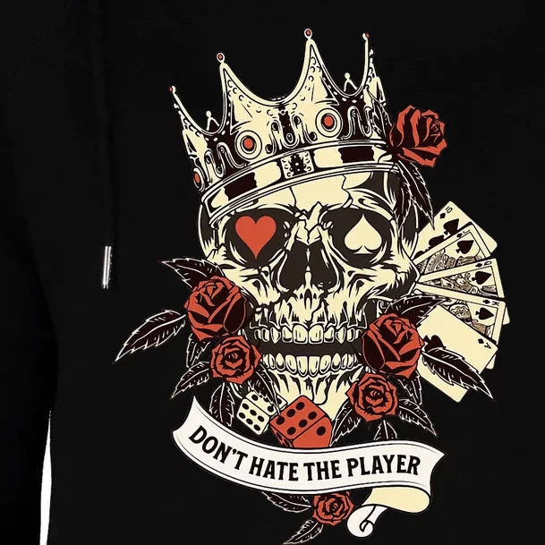 Don't Hate The Player Skull Womens Funnel Neck Pullover Hood