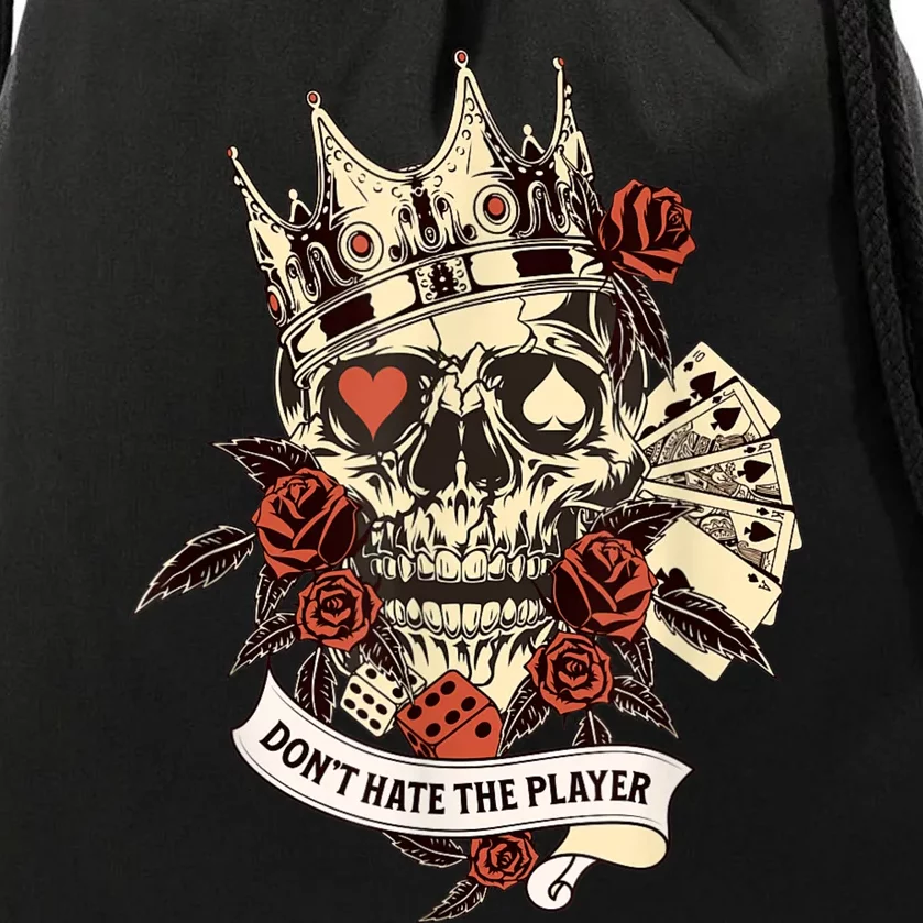 Don't Hate The Player Skull Drawstring Bag