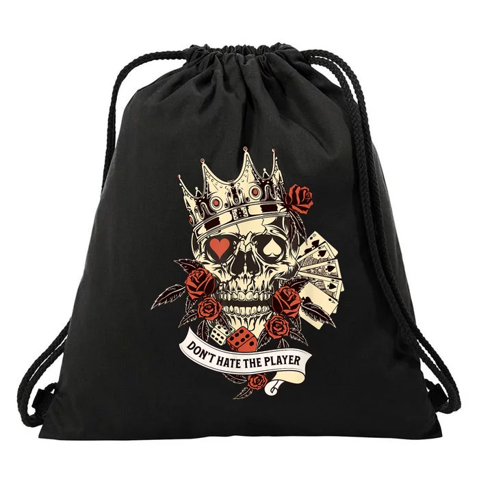 Don't Hate The Player Skull Drawstring Bag