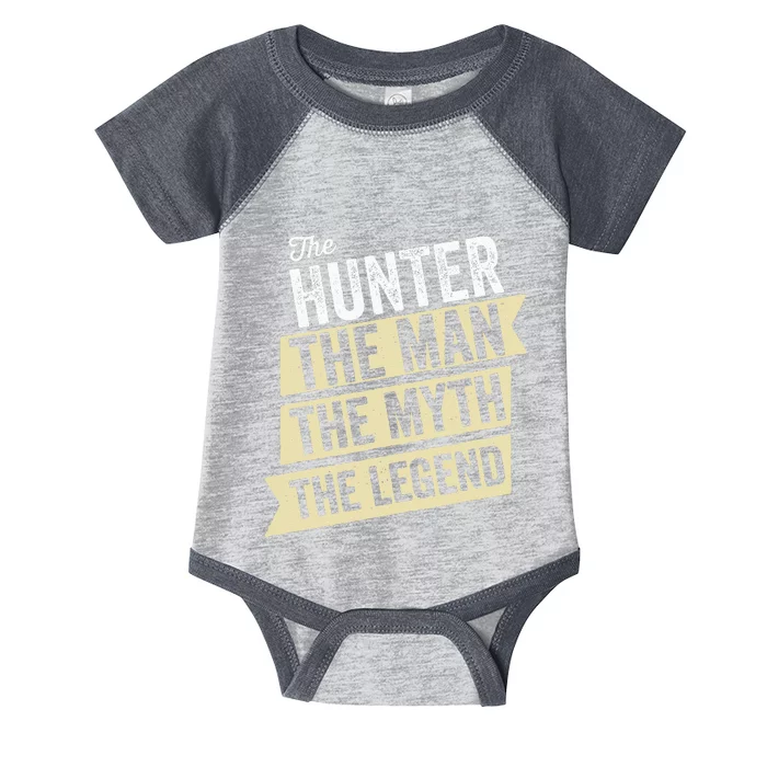 Deer Hunter The Man The Myth The Hunting Legend Hunter Gifts Infant Baby Jersey Bodysuit