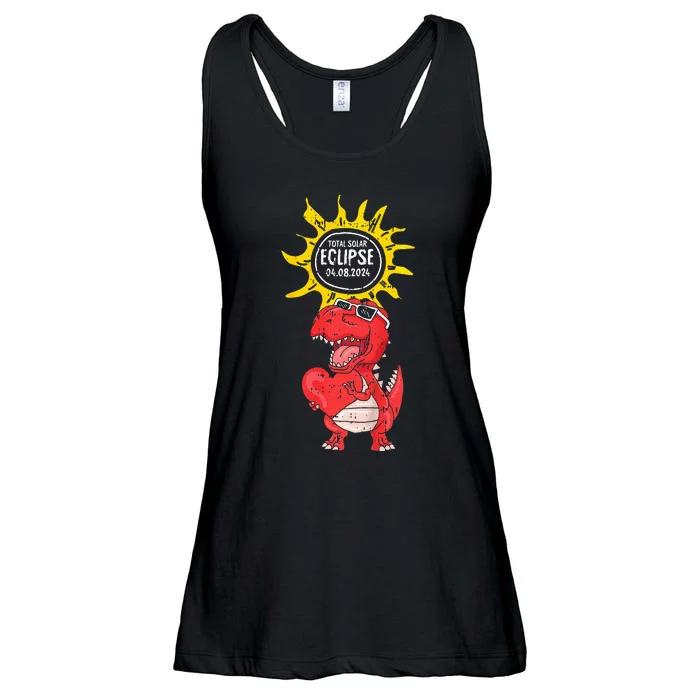 Dinosaur Heart Total Solar Eclipse April 8 2024 Totality Ladies Essential Flowy Tank