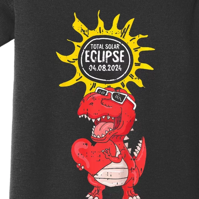 Dinosaur Heart Total Solar Eclipse April 8 2024 Totality Baby Bodysuit