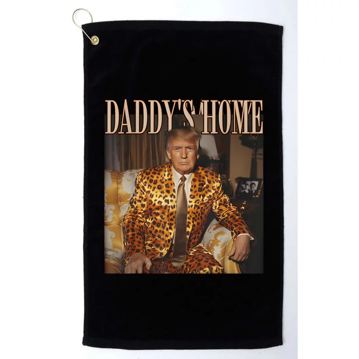 Daddys Home Trump 2024 Leopard Funny Maga Platinum Collection Golf Towel