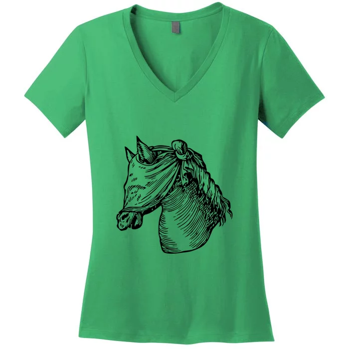 Devises HéRoïQues The Blinded Horse Women's V-Neck T-Shirt