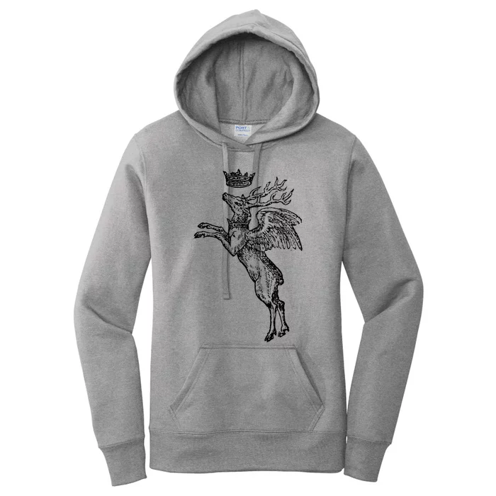 Devises HéRoïQues The Stag King (Black) Women's Pullover Hoodie