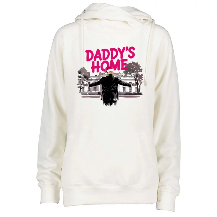 DaddyS Home Trump Christmas White House Come Home Trump 47 Womens Funnel Neck Pullover Hood