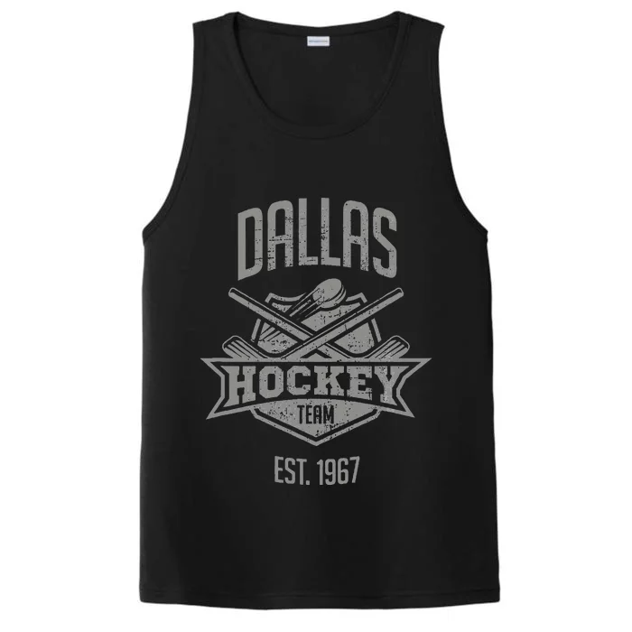 Dallas Hockey Team Vintage Est 1967 Texas Star Sticks & Puck Performance Tank