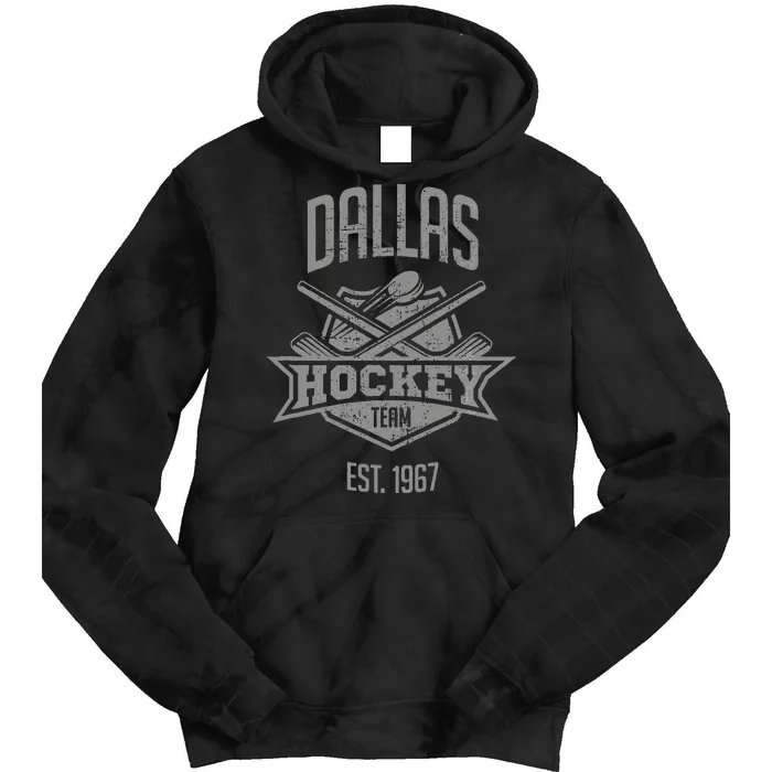 Dallas Hockey Team Vintage Est 1967 Texas Star Sticks & Puck Tie Dye Hoodie