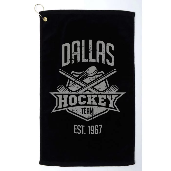 Dallas Hockey Team Vintage Est 1967 Texas Star Sticks & Puck Platinum Collection Golf Towel