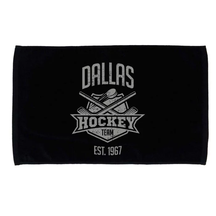 Dallas Hockey Team Vintage Est 1967 Texas Star Sticks & Puck Microfiber Hand Towel