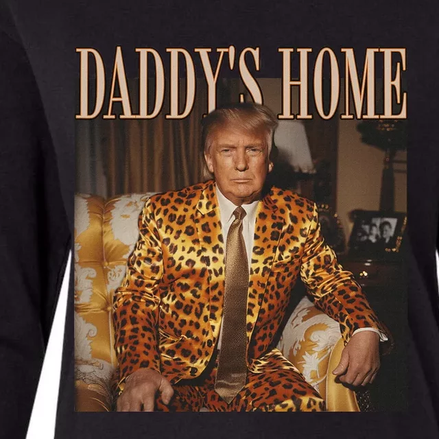 DaddyS Home Trump 2024: Funny Leopard Maga Design Womens Cotton Relaxed Long Sleeve T-Shirt