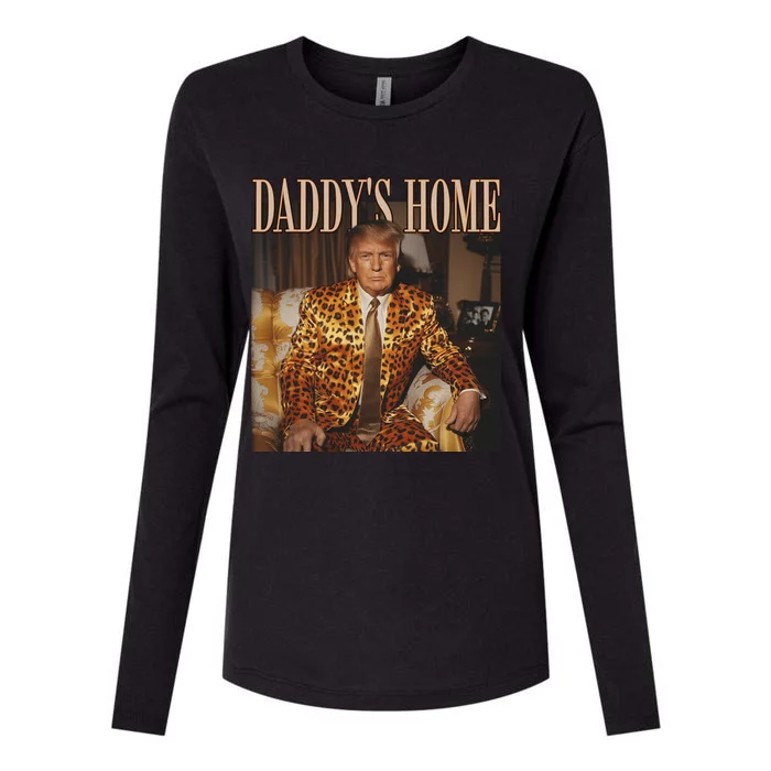 DaddyS Home Trump 2024: Funny Leopard Maga Design Womens Cotton Relaxed Long Sleeve T-Shirt