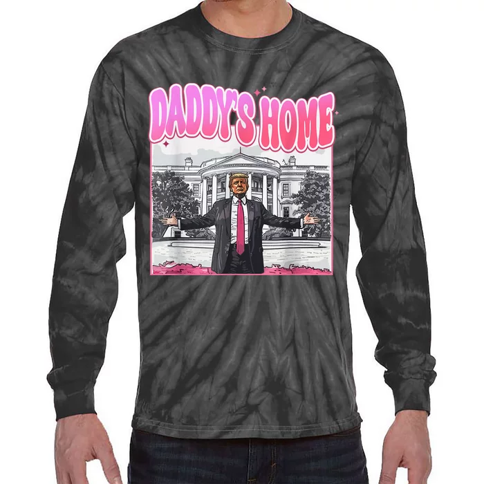 Daddys Home Trump 2024 Tie-Dye Long Sleeve Shirt